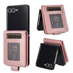 For Samsung Galaxy Z Flip7 5G 3-Card Slots Multifunctional Leather Phone Case(Rose Gold)