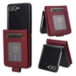 For Samsung Galaxy Z Flip7 5G 3-Card Slots Multifunctional Leather Phone Case(Wine Red)