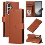 For Samsung Galaxy Z Fold7 5G 3-Card Slots Multifunctional Leather Phone Case(Brown)