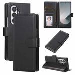 For Samsung Galaxy Z Fold7 5G 3-Card Slots Multifunctional Leather Phone Case(Black)