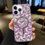 For iPhone 13 Pro Leopard MagSafe Dual-side Laminating IMD Phone Case(Purple)