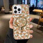 For iPhone 16 Pro Max Leopard MagSafe Dual-side Laminating IMD Phone Case(Yellow Coffee)