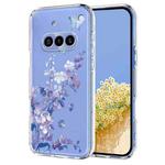For Nothing Phone 3a Flower Pattern Painted TPU Phone Case(Violet)