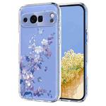 For Google Pixel 9 Pro XL / 10 Pro XL Flower Pattern Painted TPU Phone Case(Violet)