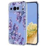 For Google Pixel 9 Pro XL / 10 Pro XL Flower Pattern Painted TPU Phone Case(Wisteria)