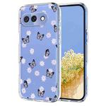 For Google Pixel 9a Flower Pattern Painted TPU Phone Case(Little Butterfly)