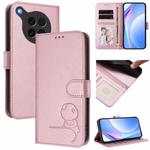 For OPPO Find X8s 5G Litter Panda Embossing RFID Leather Phone Case with Lanyard(Pink)