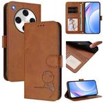 For OPPO Find X8 Pro Litter Panda Embossing RFID Leather Phone Case with Lanyard(Brown)