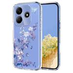 For Redmi Note 14 4G 164.84mm Flower Pattern Painted TPU Phone Case(Violet)