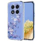 For Redmi Note 14 Pro 4G Flower Pattern Painted TPU Phone Case(Violet)