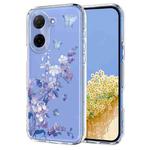 For Redmi A5 4G 173.3mm Flower Pattern Painted TPU Phone Case(Violet)