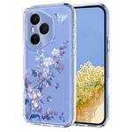 For Honor 400 Pro Global 160.8mm Flower Pattern Painted TPU Phone Case(Violet)