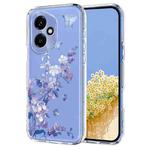 For Honor 400 Global 156.5mm Flower Pattern Painted TPU Phone Case(Violet)