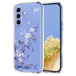 For Samsung Galaxy S25 FE 5G Flower Pattern Painted TPU Phone Case(Violet)