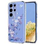 For Samsung Galaxy S25 Ultra 5G Flower Pattern Painted TPU Phone Case(Violet)