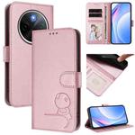 For vivo Y300 Pro+ / T4 / iQOO Z10 Litter Panda Embossing RFID Leather Phone Case with Lanyard(Pink)