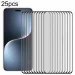 For Honor Magic7 Pro 25pcs Full Glue 9H HD 3D Curved Edge Tempered Glass Film(Black)