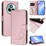 For Realme P3 Pro Litter Panda Embossing RFID Leather Phone Case with Lanyard(Pink)