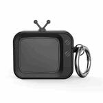 For AirPods Pro 2 Retro TV Bluetooth Earphone Silicone Protective Case(Black)
