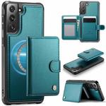 For Samsung Galaxy S21+ 5G JEEHOOD J09 Buckle Card Bag MagSafe Magnetic Style RFID Leather Phone Case(Green)