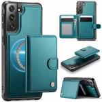 For Samsung Galaxy S21 FE 5G JEEHOOD J09 Buckle Card Bag MagSafe Magnetic Style RFID Leather Phone Case(Green)
