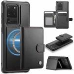 For Samsung Galaxy S20 Ultra 5G JEEHOOD J09 Buckle Card Bag MagSafe Magnetic Style RFID Leather Phone Case(Black)
