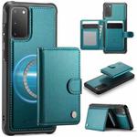 For Samsung Galaxy S20 JEEHOOD J09 Buckle Card Bag MagSafe Magnetic Style RFID Leather Phone Case(Green)