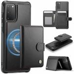 For Samsung Galaxy S20 JEEHOOD J09 Buckle Card Bag MagSafe Magnetic Style RFID Leather Phone Case(Black)