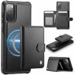 For Samsung Galaxy S20 FE JEEHOOD J09 Buckle Card Bag MagSafe Magnetic Style RFID Leather Phone Case(Black)
