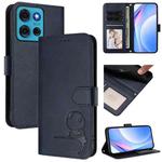 For Motorola Moto G75 5G Litter Panda Embossing RFID Leather Phone Case with Lanyard(Blue)