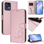 For Motorola Edge+ 2023 / Edge 40 Pro Litter Panda Embossing RFID Leather Phone Case with Lanyard(Pink)