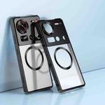 For ZTE nubia Z70 Ultra Irregular Alloy Frame Fosted Translucent MagSafe Phone Case(Black)