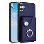 For Samsung Galaxy A06 4G Organ Card Bag Ring Holder Phone Case(Blue)