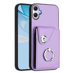 For Samsung Galaxy A06 4G Organ Card Bag Ring Holder Phone Case(Purple)