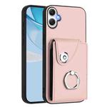 For Samsung Galaxy A06 4G Organ Card Bag Ring Holder Phone Case(Pink)