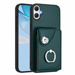 For Samsung Galaxy A06 4G Organ Card Bag Ring Holder Phone Case(Green)