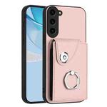 For Samsung Galaxy S23 FE 5G Organ Card Bag Ring Holder Phone Case(Pink)