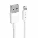 ZGA CB02 2.4A USB to 8 Pin Charging Data Cable, Length:1m(White)
