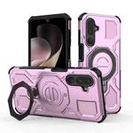 For Samsung Galaxy M36 5G India J-20 Solid Color MagSafe Magnetic TPU+PC Phone Case(Pink)