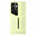 For Samsung Galaxy S25 Ultra 5G Cooling Frosted Translucent Hollow Heat Dissipation Phone Case(Yellow)