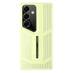 For Samsung Galaxy S25+ 5G Cooling Frosted Translucent Hollow Heat Dissipation Phone Case(Yellow)
