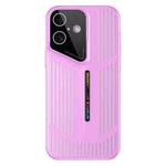 For iPhone 16 Cooling Frosted Translucent Hollow Heat Dissipation Phone Case(Light Purple)