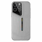 For iPhone 15 Pro Cooling Frosted Translucent Hollow Heat Dissipation Phone Case(Black Grey)