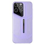 For iPhone 14 Pro Max Cooling Frosted Translucent Hollow Heat Dissipation Phone Case(Purple)