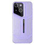 For iPhone 14 Cooling Frosted Translucent Hollow Heat Dissipation Phone Case(Purple)