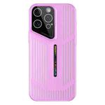 For iPhone 13 Pro Cooling Frosted Translucent Hollow Heat Dissipation Phone Case(Light Purple)