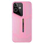 For iPhone 12 Cooling Frosted Translucent Hollow Heat Dissipation Phone Case(Light Red)