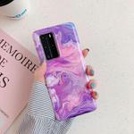 For Huawei P40 Laser Marble Pattern TPU Protective Case(Purple Marble)