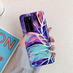 For Huawei P40 Pro / Pro+ Laser Marble Pattern TPU Protective Case(Purple Cloud)