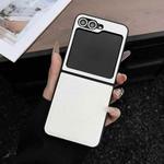 For Samsung Galaxy Z Flip6 Litchi Texture Folding Back Cover Phone Case(White)